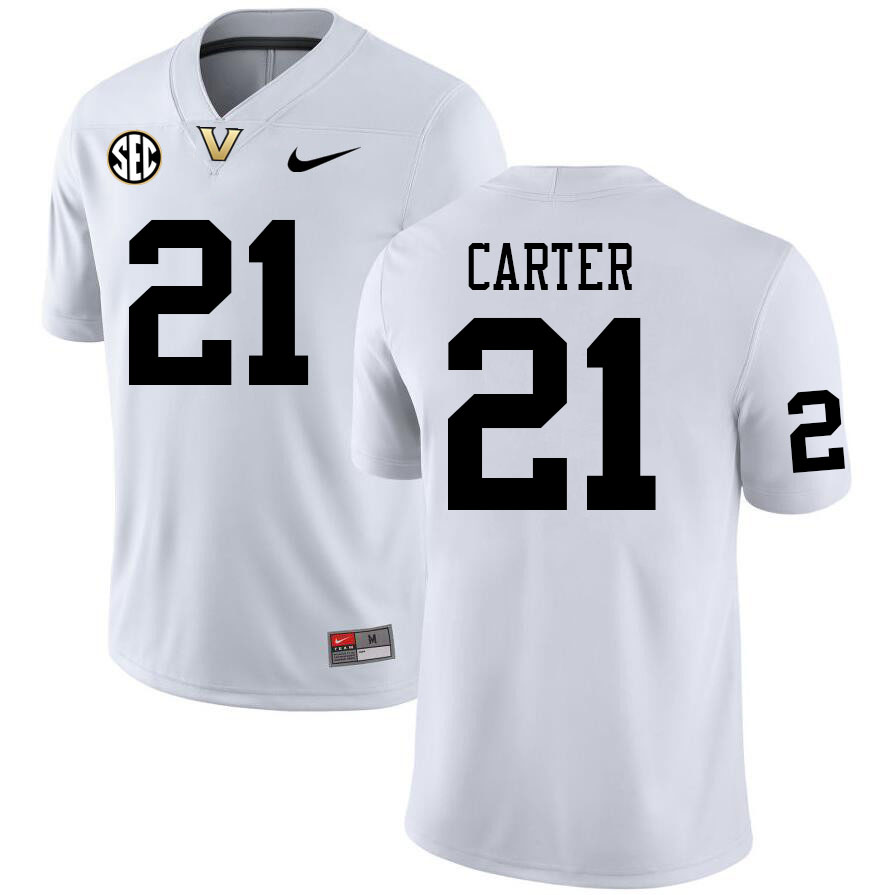 Vanderbilt Commodores #21 Dontae Carter College Football Jerseys Stitched Sale-White